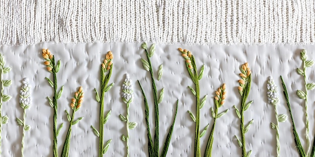 haftowane motywy roślinne